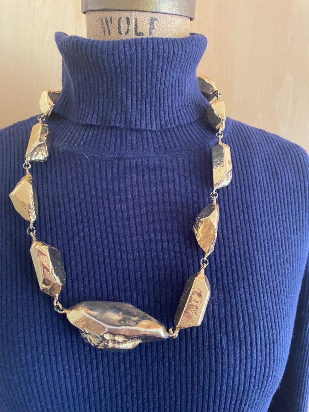Vintage Faux Rock Necklace - "Wilma Flintstone Swag"!